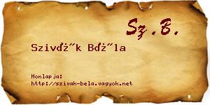 Szivák Béla névjegykártya